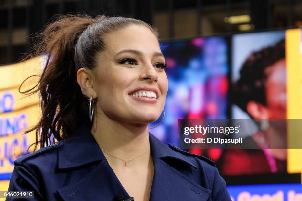 Ashley Graham visits "Extra" at their New York studios at the Hard Rock Cafe in Times Square on February 27, 2017 in New York City.