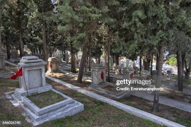airforce cemetery at kadifekale,izmir. - 1939 stock pictures, royalty-free photos & images