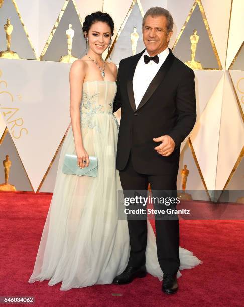 Mel Gibson, Rosalind Ross arrives at the 89th Annual Academy Awards at Hollywood & Highland Center on February 26, 2017 in Hollywood, California.