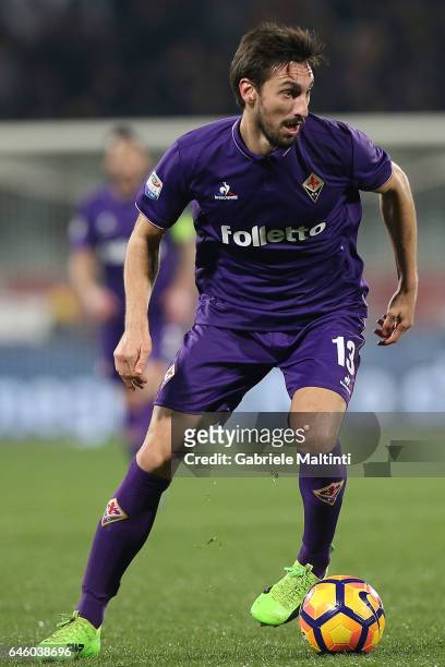 Davide Astori of ACF Fiorentina in action during the Serie A match between ACF Fiorentina and FC Torino at Stadio Artemio Franchi on February 27,...