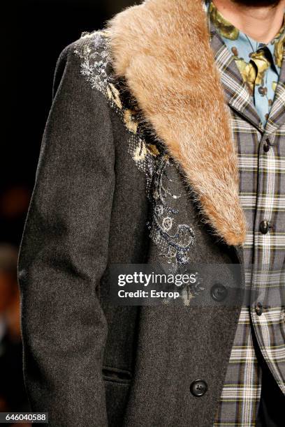 Cloth detail at the Antonio Marras show during Milan Fashion Week Fall/Winter 2017/18 on February 25, 2017 in Milan, Italy.