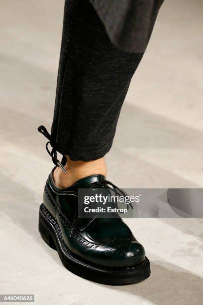 Shoe detail at the Antonio Marras show during Milan Fashion Week Fall/Winter 2017/18 on February 25, 2017 in Milan, Italy.