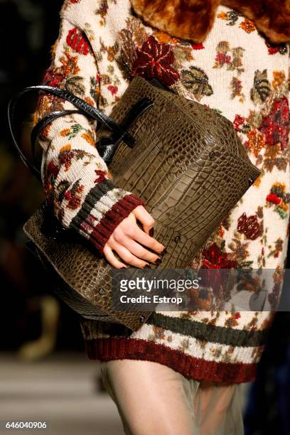 Bag detail at the Antonio Marras show during Milan Fashion Week Fall/Winter 2017/18 on February 25, 2017 in Milan, Italy.