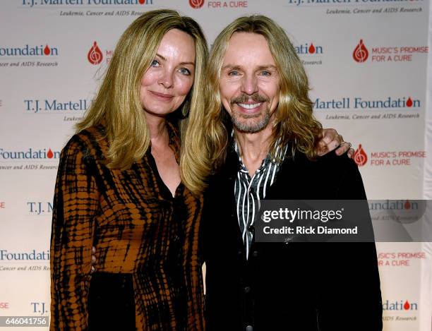 Jeanne Mason and Tommy Shaw of Styx attend the T.J. Martell Foundation 9th Annual Nashville Honors Gala at Omni Hotel on February 27, 2017 in...