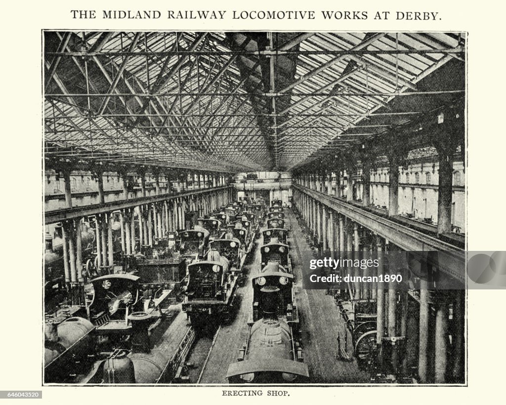 Midland railway locomotive works at Derby, 1892