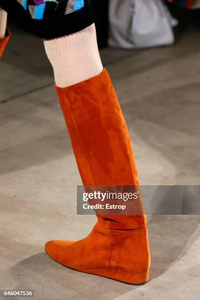 Shoe detail at the Missoni show during Milan Fashion Week Fall/Winter 2017/18 on February 25, 2017 in Milan, Italy.