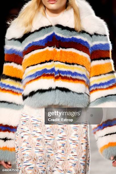 Cloth detail at the Missoni show during Milan Fashion Week Fall/Winter 2017/18 on February 25, 2017 in Milan, Italy.