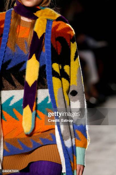 Cloth detail at the Missoni show during Milan Fashion Week Fall/Winter 2017/18 on February 25, 2017 in Milan, Italy.