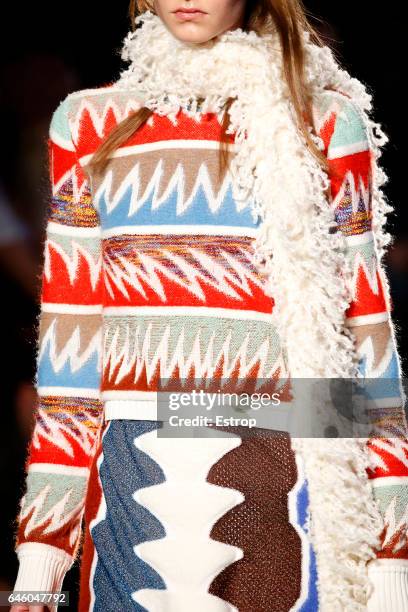 Cloth detail at the Missoni show during Milan Fashion Week Fall/Winter 2017/18 on February 25, 2017 in Milan, Italy.