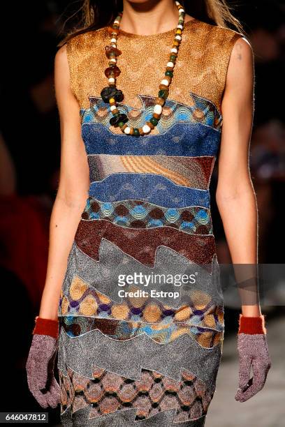 Cloth detail at the Missoni show during Milan Fashion Week Fall/Winter 2017/18 on February 25, 2017 in Milan, Italy.