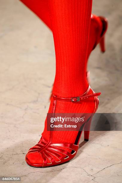 Shoe detail at the Missoni show during Milan Fashion Week Fall/Winter 2017/18 on February 25, 2017 in Milan, Italy.