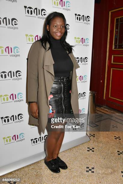 Deborah Lukumuena attends the 1000 Visages" Celebrates Its 10th Anniversary At Theatre Du Gymnase on February 27, 2017 in Paris, France.