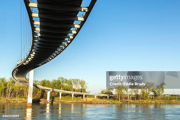 bob kerrey pedestrian bridge - missouri river stock pictures, royalty-free photos & images