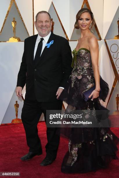 Producer Harvey Weinstein and designer Georgina Chapman arrive at the 89th Annual Academy Awards at Hollywood & Highland Center on February 26, 2017...