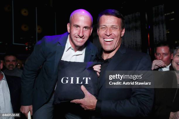 President of Saks OFF 5TH, Gilt & Find @ Lord & Taylor, Jonathan Greller and author Tony Robbins attend Tony Robbins' Birthday celebration and book...