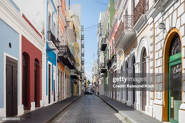 street scene in old san juan - puerto rico road stock pictures, royalty-free photos & images