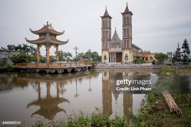 Scenery of Phuong Lac church where Doan Thi Huong and her family often go for services on February 27, 2017 in Nghia Binh, a village 130km from Hanoi...