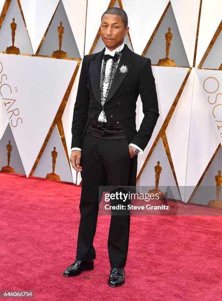 Pharrell Williams arrives at the 89th Annual Academy Awards at Hollywood & Highland Center on February 26, 2017 in Hollywood, California.