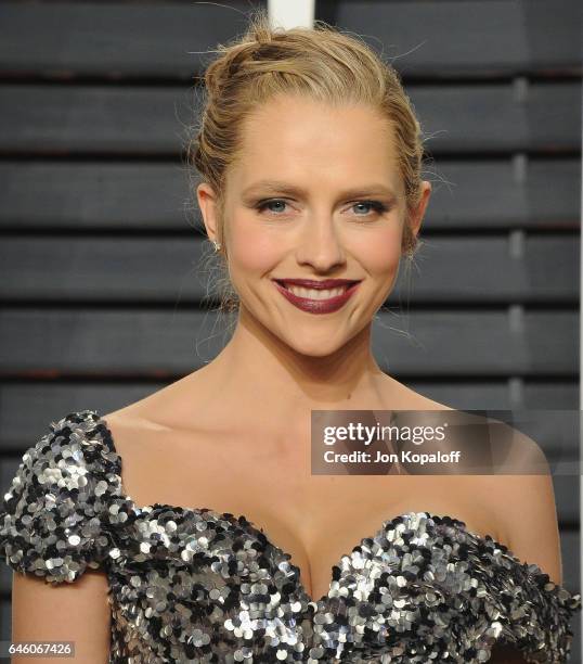 Actress Teresa Palmer arrives at the 2017 Vanity Fair Oscar Party Hosted By Graydon Carter at Wallis Annenberg Center for the Performing Arts on...