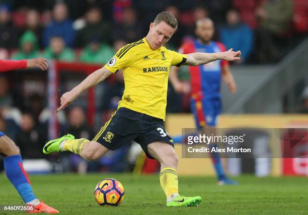 Adam Forshaw of Middlesbrough during the Premier League match between Crystal Palace and Middlesbrough at Selhurst Park on February 25, 2017 in...