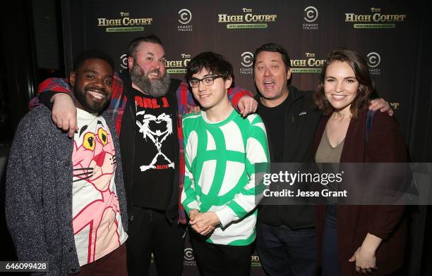 Ron Funches, Geoff Tate, Brandon Wardell, Doug Benson and Beth Stelling attend Comedy Central's "The High Court" Premiere Party at HYDE Sunset:...