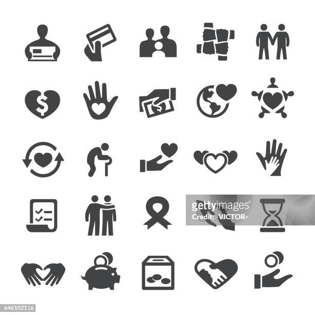 charity and giving icons - smart series - begging social issue stock illustrations