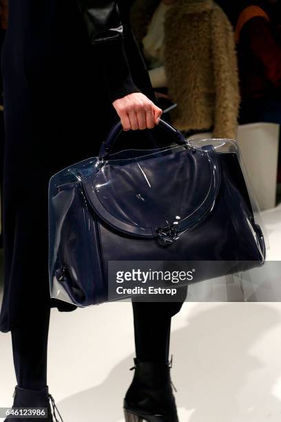 Bag detail at the Salvatore Ferragamo show during Milan Fashion Week Fall/Winter 2017/18 on February 26, 2017 in Milan, Italy.