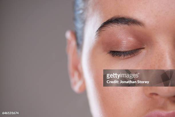 health and beauty - eyes closed close up stock pictures, royalty-free photos & images