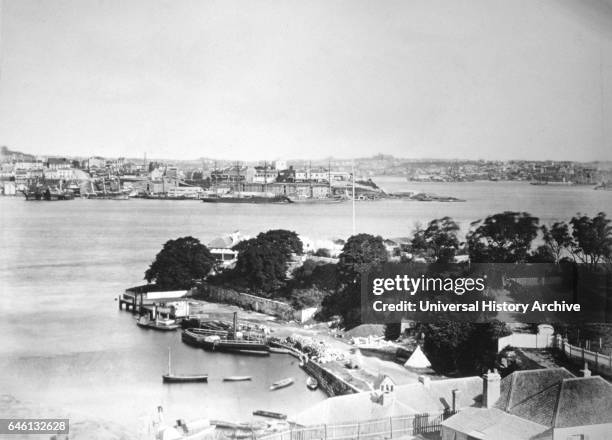 View of Sydney Harbour, Australia, 1870-1880.