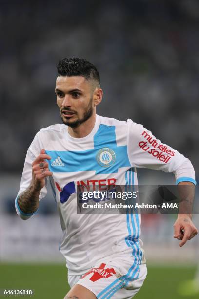 Remy Cabella of Olympique de Marseille during the French Ligue 1 match Marseille and Paris Saint Germain at Stade Velodrome on February 26, 2017 in...