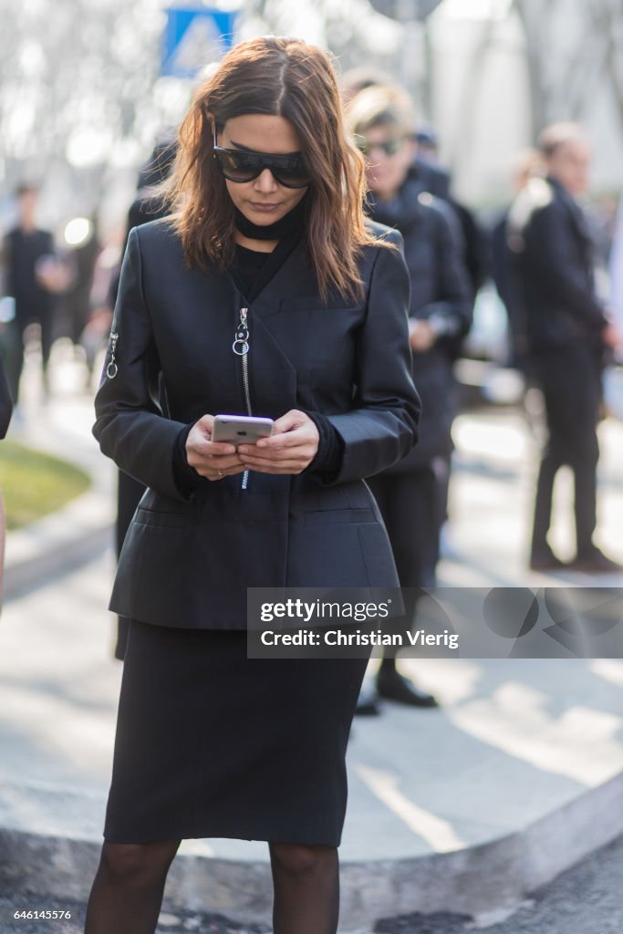 Christine Centenera wearing a black blazer, black skirt outside... News ...