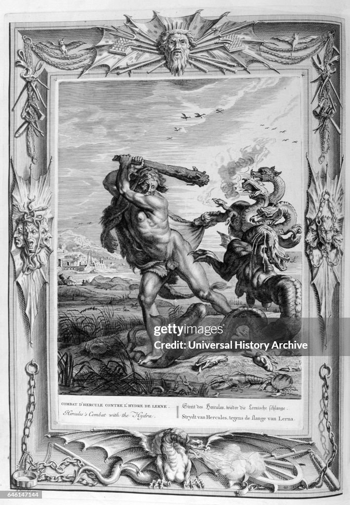 Hercules slays the Hydra.