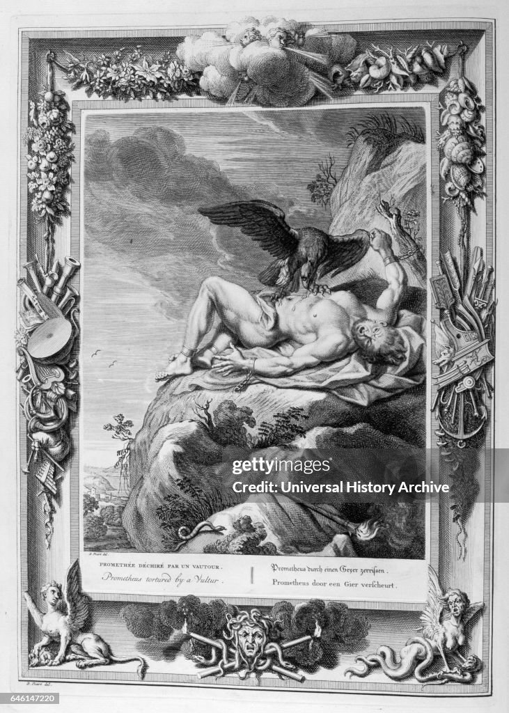 Prometheus devoured by the eagle.