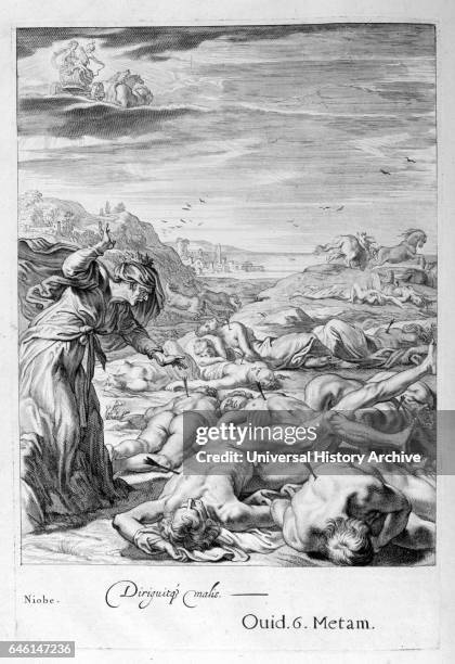In Greek mythology, Niobe was a daughter of Tantalus and of either Dionne. Engraving depicting Jason and the Argonuats from 'Tableaux du temple des...