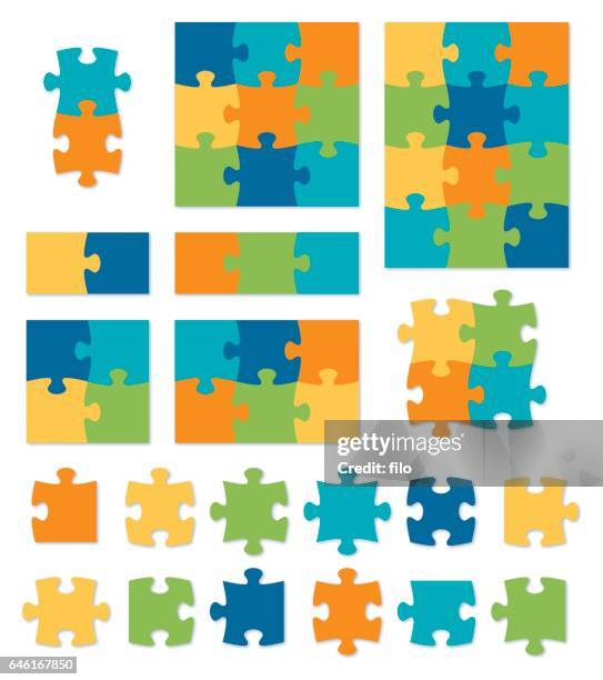 stockillustraties, clipart, cartoons en iconen met kleurrijke puzzel - puzzel