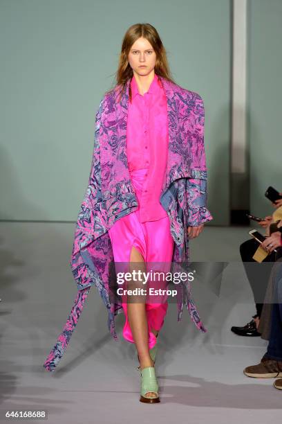 Model walks the runway at the Sies Marjan show during the New York Fashion Week February 2017 collections on February 12, 2017 in New York City.