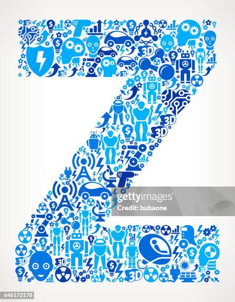 letter z robots and robotics automation pattern - z com stock illustrations
