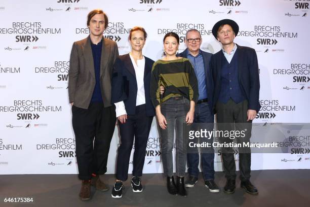 Lars Eidinger, Claudia Michelsen, Hannah Herzsprung, Joachim Krol, and Robert Stadlober , the cast of the film, attend the photo call for the film...