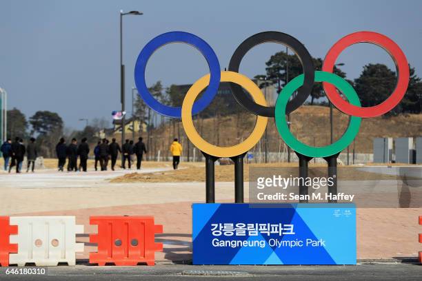 General view of a street scene near the Gangneun Coastal Cluster, host of the Pyeongchang 2018 Winter Olympic Games, on February 28, 2017 in...