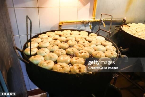 Frying donuts seen during Fat Thursday on February, 23 in Warsaw, Poland. Fat Thursday is a traditional Catholic Christian feast associated with the...