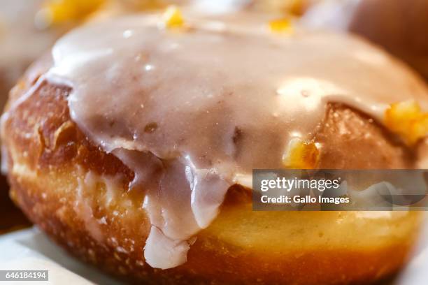Fresh donut seen during Fat Thursday on February, 23 in Warsaw, Poland. Fat Thursday is a traditional Catholic Christian feast associated with the...