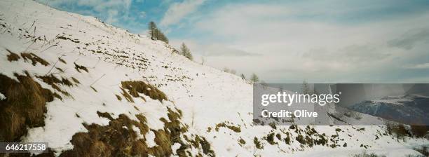 italian alps mountains in winter - fleuve et rivière stock pictures, royalty-free photos & images