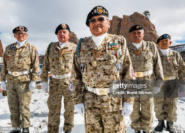 Navajo US Military veterans come together for an honor guard in the Navajo capital WindowRock, Arizona. The Navajo have a long and distinguished...