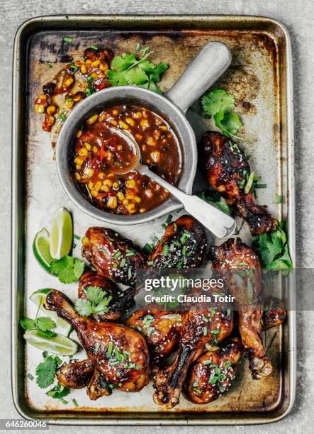 roasted chicken - baking sheet stock pictures, royalty-free photos & images