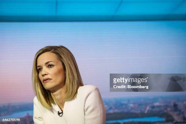 Libby Cantrill, executive vice president of Pacific Investment Management Co. LLC, listens during a Bloomberg Television interview in New York, U.S.,...