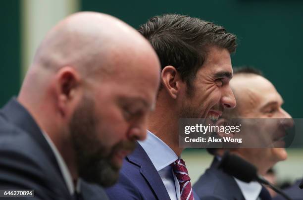 American shot putter and Olympic gold medalist Adam Nelson, American swimmer and Olympic gold medalist Michael Phelps, and CEO of the United States...