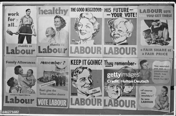 Labour party campaign posters.