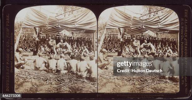 During the Russo-Japanese War, two companies of soldiers hold a jujitsu match in Jilin Province, China.