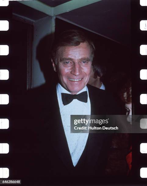 American film and stage actor Charlton Heston attending the British Academy Film and Televsion Arts awards.