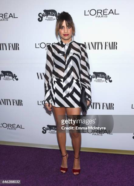 Natalie Morales attends Vanity Fair and L'Oreal Paris Toast To Ytoung Hollywood Hosted by Dakota Johnson and Krista Smith at Delilah on February 21,...
